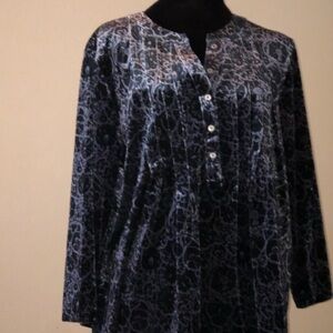 Croft & Barrow Black Textured Blouse